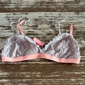 Lace Bralette with Pink Band - Women Intimates